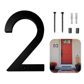 JAONLD House Number Sign Black Acrylic House Number with Screws, Weatherproof, Modern Floating Look, Suitable for Making House Numbers, Letterbox Numbers (12)
