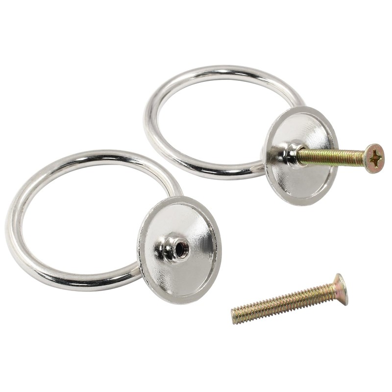 Unlorspy 6 Pcs Metal Drawer Ring Knobs, Drop Ring Drawer