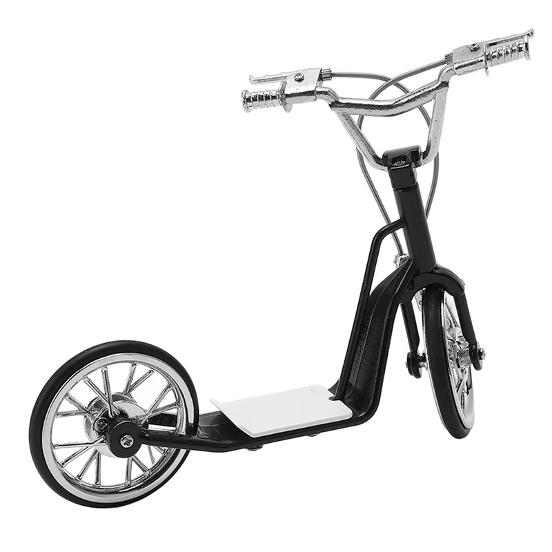 Deck Scooter Toys 13x16.5cm/5.1x6.5in Vivid DIY Alloy Material Black Miniature