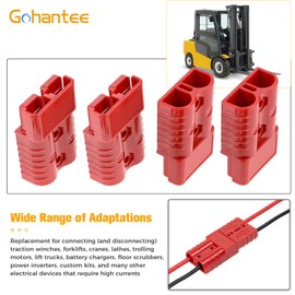 gohantee 175A Battery Quick Connector 2-4 Gauge, 12-36V Battery Quick Disconnect Wire Harness Plug Kit, Wire Connectors for Car Bike ATV Winches Lifts Motors More - 4Pcs, Red