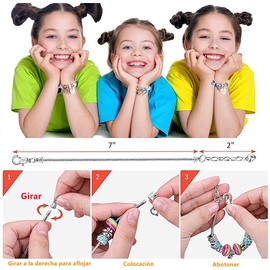 Bonbell Kit para Hacer Pulseras Niñas, 112pzs Juego de Fabricación de Joyas para Niñas, Juego de Pulseras de Abalorios, Cuentas para Hacer Pulsera, Kit Artesanía DIY