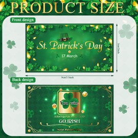 Jetec 60 Pcs St. Patrick's Day Scratch Off Fortune Cards Irish Party Fortune Games Favors Lucky Shamrock Party Scratch Off Games for St. Patrick's Day Celebration Office Party Supplies