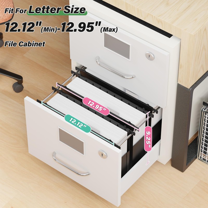 Ansook Plastic Hanging File Folders Letter Size,Heavy Duty 3" Expandable