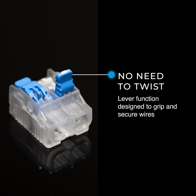 Ideal Electrical in-Sure Lever Wire Connector,12 AWG, 2-Port (30-01L22), Bag