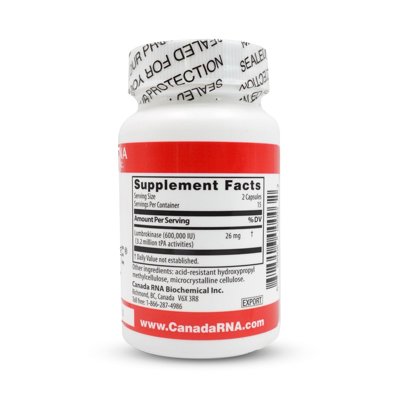 Boluoke Canada RNA (Lumbrokinase) for Circulatory Health, 30 caps