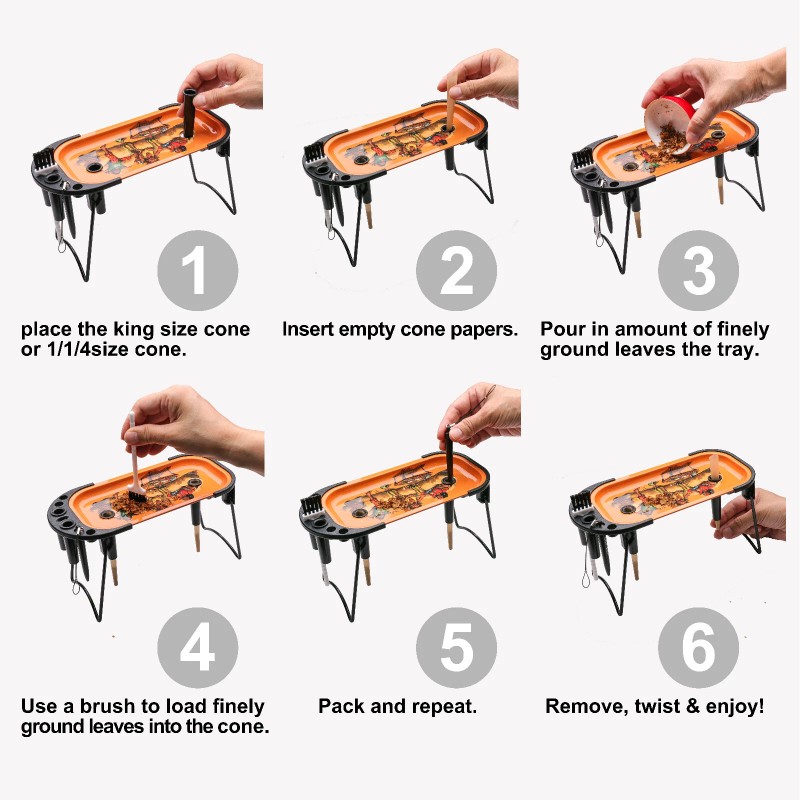 Human Cone Filler Pre Roll Machine With Metal Rolling Tray