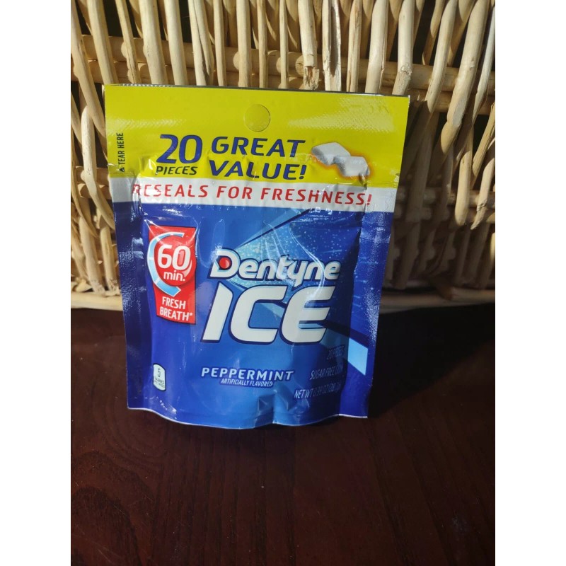 Dentyne Ice Peppermint 3 Packages With 20 Pieces Each Package-SHIPS