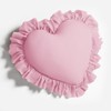 OHS Pink Heart Cushion, Soft Comfy Heart Pillow with Frills