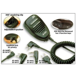 Speaker Microphone for Yeasu Two-Way Radios and Most FRS Series Family Radios w/Side Mounted Plug (JD-3614)