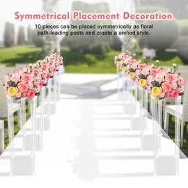 10 Pcs Acrylic Flower Stand Wedding Centerpiece Tall Vase Bouquet Backdrop Vase