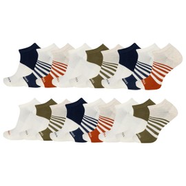 Merrell Recycled Cushion Low Cut Sock 12 Pair Pack, Green Multi-Colored, S/M