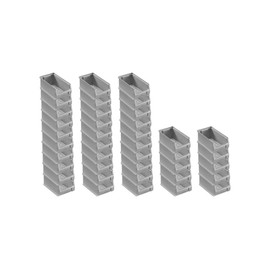 SuperSparSet 40 x Grey Storage Boxes 2.0, H x W x D 7.5 x 10 x 17.5 cm, 0.8 Litres, Storage Container, Storage Box, Sorting Container