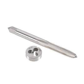 uxcell 12-24 UNC Tap and Die Set, HSS Machine Thread Tap with Round Threading Die, Right Hand
