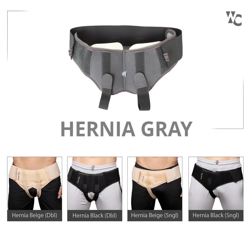 Wonder Care Grey Inguinal Hernia Support Truss brace for Single/Double