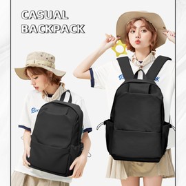 School Backpack for Women Men College High School Bag for Boys Girls Casual Daypack Laptop Backpack Waterproof Bookbag,A11- Black