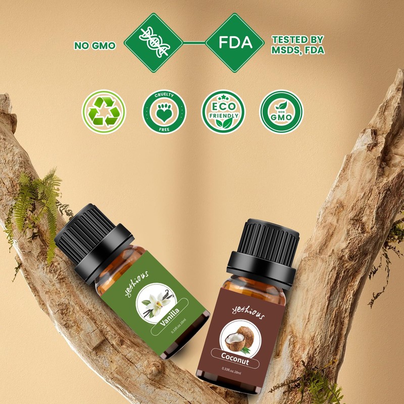 yethious Vanilla Coconut Essential Oil Set Coconut Oil Organic Vanilla
