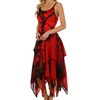 Sakkas 902 Annabella Corset Bodice Handkerchief Hem Dress - Black/Red