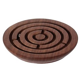 Wooden Labyrinth Round – Exclusive Puzzle Game Made of Rosewood