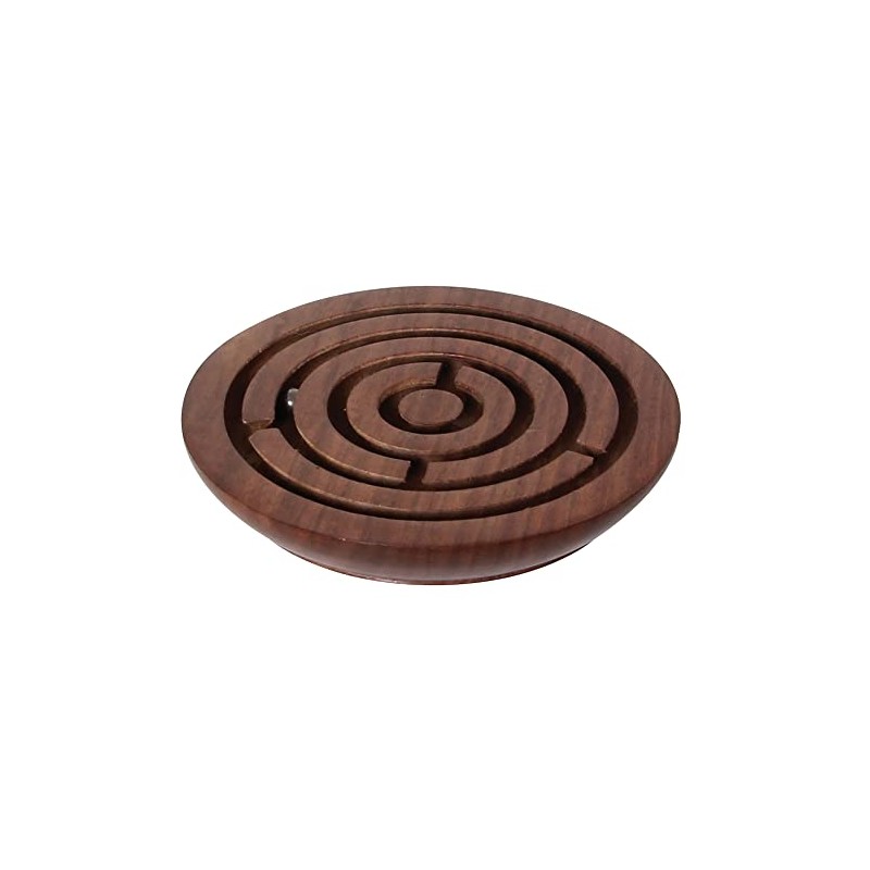 Wooden Labyrinth Round – Exclusive Puzzle Game Made of Rosewood