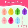 7Pcs Easter Egg Decorations, 3D Honeycomb Easter Decorations, Hanging Egg