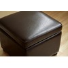 Wholesale Interiors Full Leather Ottoman, Dark Brown