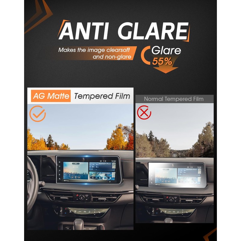 CDEFG Matte Tempered Glass for 2025 Nissan Kicks Screen Protector,