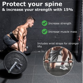 Vikingstrength Premium Weight Lifting Belt with Lifting Straps, Gym Weightlifting Belt for Men and Women, perfect for Squat, Powerlifting, Crossfit and Deadlifting (4XL)