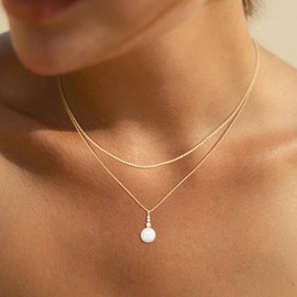 JECOMY Layered Gold Necklace for Women, 14K Gold Plated Necklace Set for Women, Dainty Adjustable Gold Necklace Stack