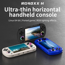 RG40XXH Retro Handheld Game Console, 3200mAh Portable Video Gaming Console with 4.0-in 640*480 IPS Screen, 64G TF Card, 5000+ Classic Games, Linux System, Support 5G WiFi Bluetooth HD Output-Black