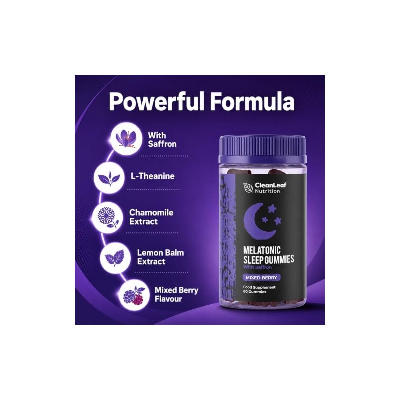 Twin Pack Natural Sleep Support Gummies for Adults - Formula
