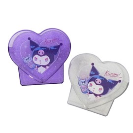 Friend Kawaii Cute Kuromi World Kuromi Project Cosmetic Tool Heart Shaped Stand Accessory Case (Purple)