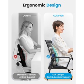 COMFIER Heated Lumbar Support Pillow with Vibration Massage, Back Support Cushion for Office Chair, Adjustable Height up to 18.1 in – Thoughtful Gifts for Mom Dad Women Men