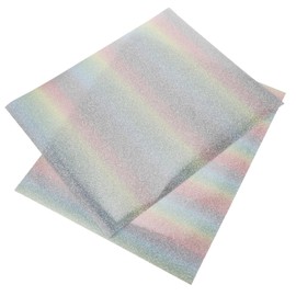 DOITOOL 2Pcs Shining Heat Transfer Film DIY Craft Vinyl for T Shirts Durable Easy to Use for Clothing Decoration Glitter Htv Film