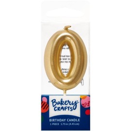 DecoPac Bakery Crafts 24459 Mini Gold Number 0 Wax Candle