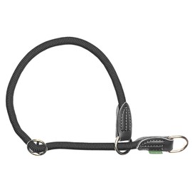 Leisegrün Adjustable Retriever Collar for Dogs Made of Nylon with Pull Stop Derby Model Black Size: XL