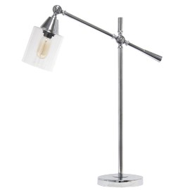 Elegant Designs LD1030-CHR 28" Industrial Tilting Arm Modern Table Desk Lamp, Chrome
