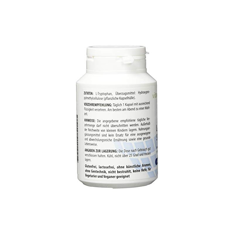 vitaworld L-Tryptophan 500 mg, High Purity, Vegan Tryptophan from Natural,