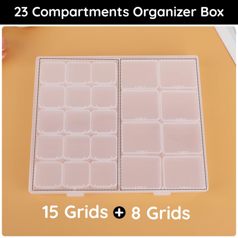 Segbeauty Storage Box, 2 Pieces 23 Compartments Screw Sorting Box,