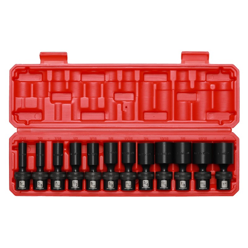 MIXPOWER 3/8" Drive Deep Impact Universal Joint Swivel Socket Set,