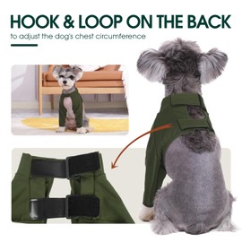 Kuoser Dog Bodysuit After Surgery for Front Legs, Elbow Brace Dog Adjustable Dogs After Surgery Lick Protection (Green, L)