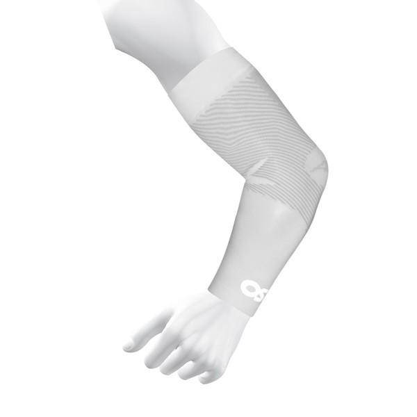 OS1st AS6 Performance Arm Sleeve (Two Sleeves) Supports The Elbow and arm, Reduces Muscle Fatigue and Protects from Sun Damage and Inclement Weather (Large, White)