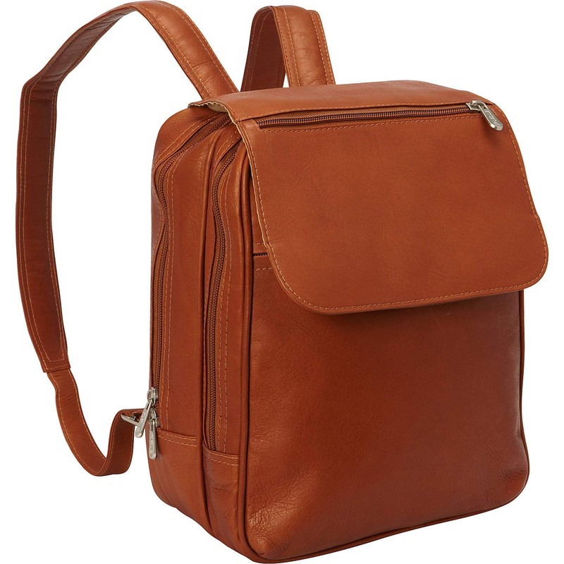 Piel Leather Flap-Over Tablet Backpack, Saddle, One Size