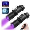 MHUITW 2pzs Linterna Táctica UV LED 395nm con Zoom y