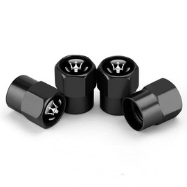 Hisport Fit Maserati Stem Cap 4pcs Universal Car Tire Valve Stem Caps Air Cover Car Accessories Hex 016 Black Stem Cover