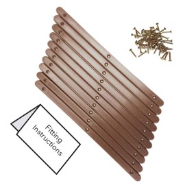 10 (5 Pairs) of Brown Plastic Drawer Runners with Screws and Instructions for Furniture. Replacement Plastic Drawer Rails, Drawer Slides Runners, Bedroom Cabinet Rails by Kevagh