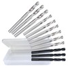 Wowsupm GDR-12PCS 1/4" 1/4" HSS Pilot Drill Bit Set for