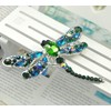 Gyn&Joy Crystal Rhinestones Large Dragonfly Brooch Pin, Metal, crystal rhinestone