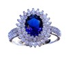 Viyuroyk 925 Sterling Silver Shining Blue Gemstone Cubic Zirconia Rings