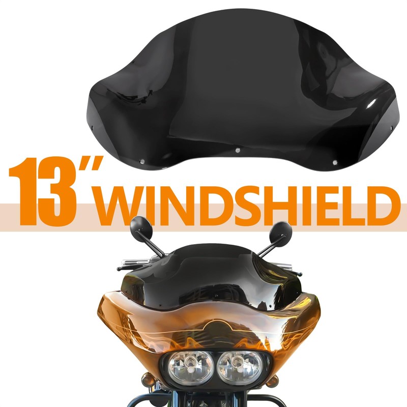 Bravema 13 inch Windshield Motorcycle Windscreen Fit for Harley Touring