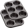 N.E.W 2 Pack Deep Sturdy Muffin Fairy Cake 6 Cup